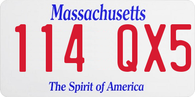 MA license plate 114QX5