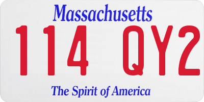 MA license plate 114QY2