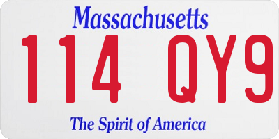 MA license plate 114QY9