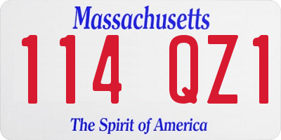MA license plate 114QZ1