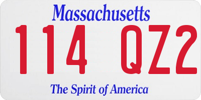 MA license plate 114QZ2