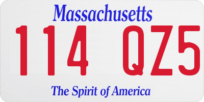 MA license plate 114QZ5