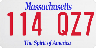 MA license plate 114QZ7