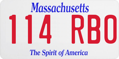 MA license plate 114RB0