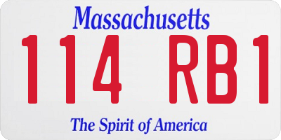 MA license plate 114RB1