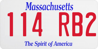 MA license plate 114RB2
