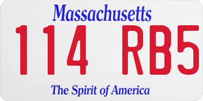 MA license plate 114RB5