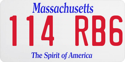 MA license plate 114RB6