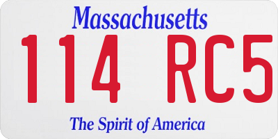 MA license plate 114RC5