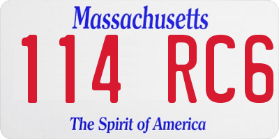 MA license plate 114RC6