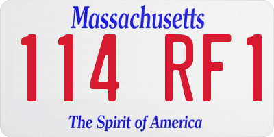 MA license plate 114RF1