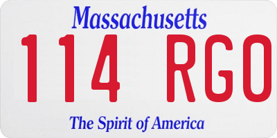 MA license plate 114RG0