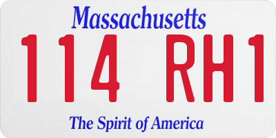 MA license plate 114RH1