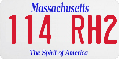 MA license plate 114RH2