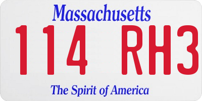 MA license plate 114RH3