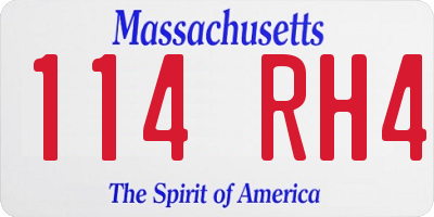 MA license plate 114RH4