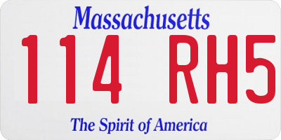 MA license plate 114RH5