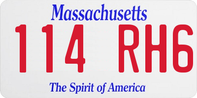 MA license plate 114RH6