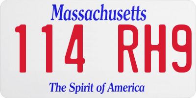 MA license plate 114RH9