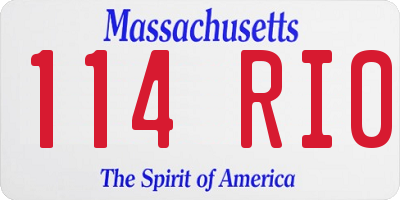 MA license plate 114RI0