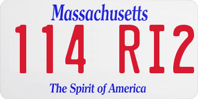 MA license plate 114RI2