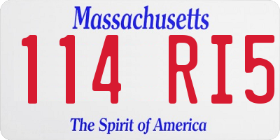 MA license plate 114RI5