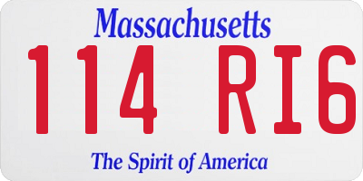 MA license plate 114RI6