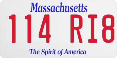 MA license plate 114RI8