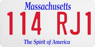 MA license plate 114RJ1