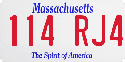MA license plate 114RJ4