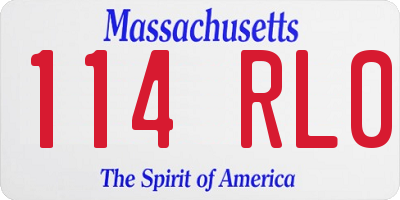 MA license plate 114RL0