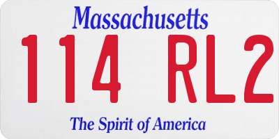 MA license plate 114RL2
