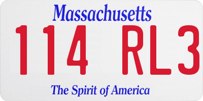 MA license plate 114RL3