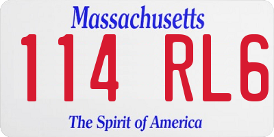 MA license plate 114RL6
