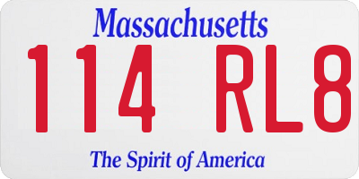 MA license plate 114RL8