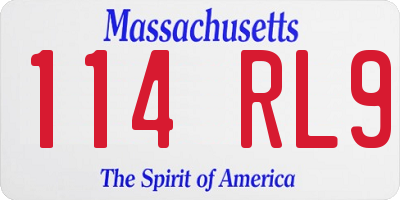 MA license plate 114RL9
