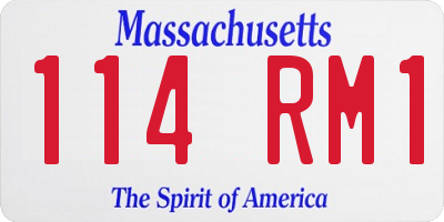MA license plate 114RM1