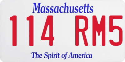 MA license plate 114RM5