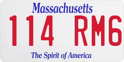 MA license plate 114RM6
