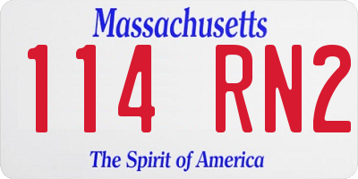 MA license plate 114RN2
