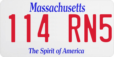 MA license plate 114RN5