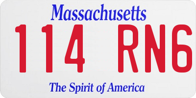 MA license plate 114RN6