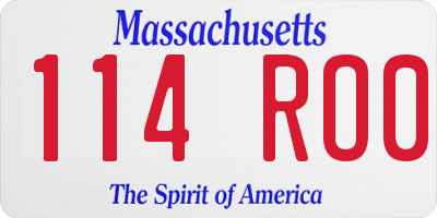 MA license plate 114RO0