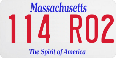 MA license plate 114RO2