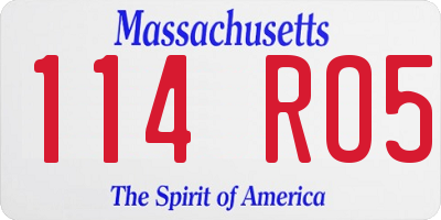 MA license plate 114RO5