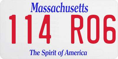 MA license plate 114RO6