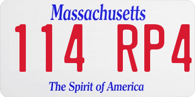 MA license plate 114RP4