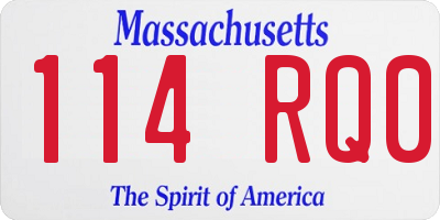 MA license plate 114RQ0