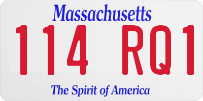 MA license plate 114RQ1