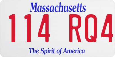 MA license plate 114RQ4